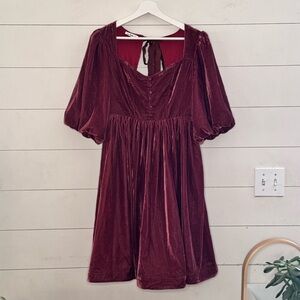 In Bloom Velvet Fit and Flare Mini Dress Size Medium